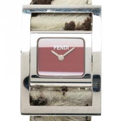 Fendi Red Stainless Steel Classic Women's Wristwatch 26MM