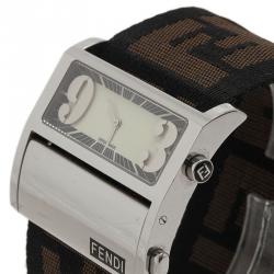 Fendi Cream Stainless Steel Zip Code Women's Wristwatch 44MM