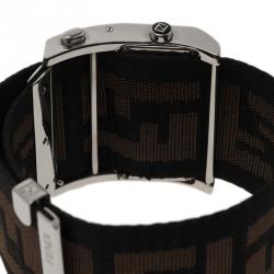 Fendi Cream Stainless Steel Zip Code Women's Wristwatch 44MM