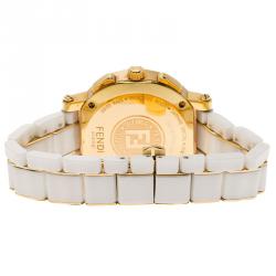 Pre Owned Fendi White Ceramic F642140 Women's Wristwatch 38MM