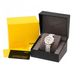Pre Owned Fendi White Ceramic F642140 Women's Wristwatch 38MM