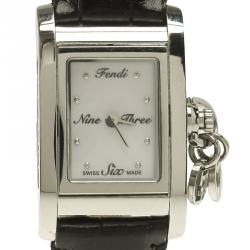 Pre Owned Fendi Mother of Pearl Stainless Steel Orologi F711241 Women's Wristwatch 21MM