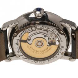 Frederique Constant White Mother of Pearl Stainless Steel Double Heartbeat Diamond Women's Wristwatch 34MM