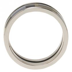 Pre Owned Frey Wille Geometric Blue and Gold Enamel Palladium Plated Ring