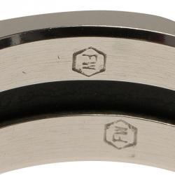 Pre Owned Frey Wille Geometric Blue and Gold Enamel Palladium Plated Ring