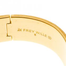 Pre Owned Frey Wille Multicolor Enamel Gold Plated Wide Bracelet