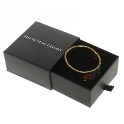 Pre Owned Frey Wille Multicolor Enamel Gold Plated Wide Bracelet