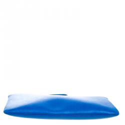 Pre Owned Furla Blue/Pink/Green Leather Set of 3 Cosmetic Pouch