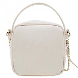 Pre Owned Furla Cream  Perforated Leather Mini Yo-Yo Crossbody Bag