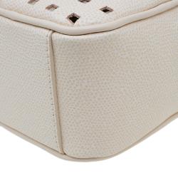 Pre Owned Furla Cream  Perforated Leather Mini Yo-Yo Crossbody Bag