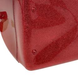 Pre Owned Furla Red Glitter Rubber Candy Satchel Bag