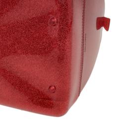 Pre Owned Furla Red Glitter Rubber Candy Satchel Bag