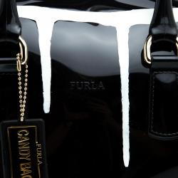 Pre Owned Furla Black PVC Limited Edition Painting Candy Satchel