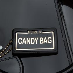 Pre Owned Furla Black PVC Limited Edition Painting Candy Satchel