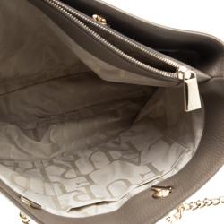 Pre Owned Furla Beige Leather Julia Chain Tote