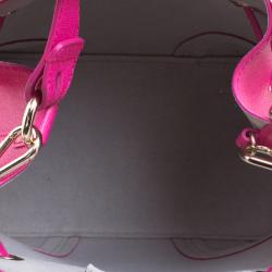 Pre Owned Furla Pink Leather Stacy Drawstring Bucket Bag
