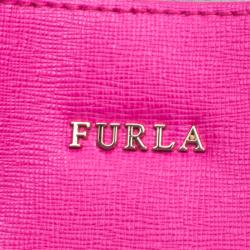 Pre Owned Furla Pink Leather Stacy Drawstring Bucket Bag