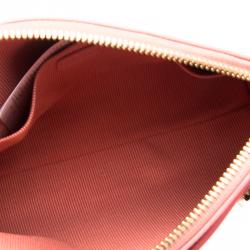 Pre Owned Furla Pink Textured Leather Mini Piper Crossbody Bag