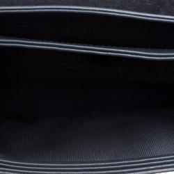 مملوكة مسبقًا Furla Black Glossy Leather and Suede Studded Metropolis Shoulder Bag