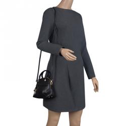 Pre Owned Furla Black Leather Mini Piper Dome Top Handle Bag