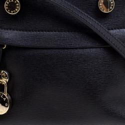 Pre Owned Furla Black Leather Mini Piper Dome Top Handle Bag