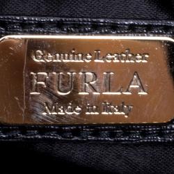 Pre Owned Furla Black Leather Mini Piper Dome Top Handle Bag