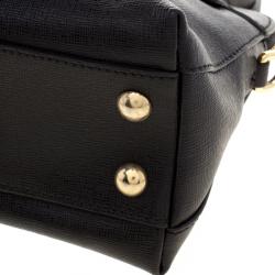 Pre Owned Furla Black Leather Mini Piper Dome Top Handle Bag