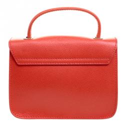 Pre Owned Furla Orange Leather Mini Metropolis Top Handle Bag