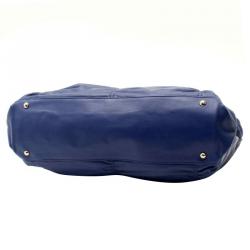 Pre Owned Furla Blue Leather Carmen Gather Tote