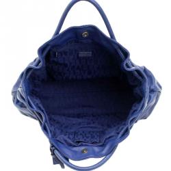 Pre Owned Furla Blue Leather Carmen Gather Tote