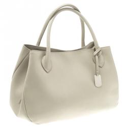 Pre Owned Furla Off White Leather Giselle Tote