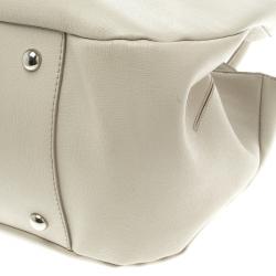 Pre Owned Furla Off White Leather Giselle Tote