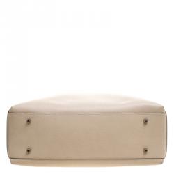 Pre Owned Furla Beige Leather Large Lotus Carry All Tote