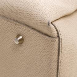 Pre Owned Furla Beige Leather Large Lotus Carry All Tote