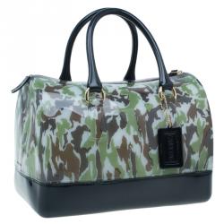 Pre Owned Furla Camo Rubber Candy Satchel Bag