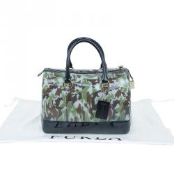 Pre Owned Furla Camo Rubber Candy Satchel Bag