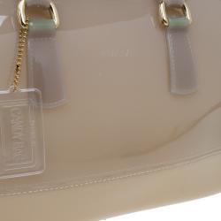 Pre Owned Furla Grey Glossy Rubber Candy Satchel