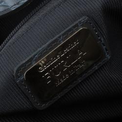 Pre Owned Furla Grey Croc Embossed Leather Large Lotus Tote