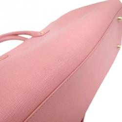 Pre Owned Furla Pink Saffiano Leather Medium Linda Satchel