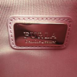 Pre Owned Furla Pink Saffiano Leather Medium Linda Satchel
