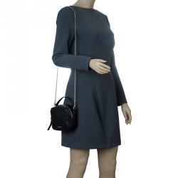 Pre Owned حقيبة كروس فورلا ميني يو يو جلد أسود