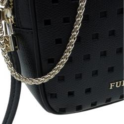 Pre Owned حقيبة كروس فورلا ميني يو يو جلد أسود