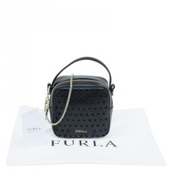 Pre Owned حقيبة كروس فورلا ميني يو يو جلد أسود