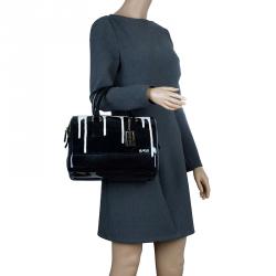 Pre Owned Furla Onyx Glossy Rubber Limited Edition Painting Candy Satchel