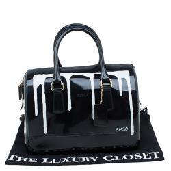 Pre Owned Furla Onyx Glossy Rubber Limited Edition Painting Candy Satchel