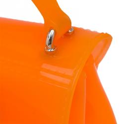 Pre Owned Furla Orange Glossy Rubber Mini Candy Crossbody Bag