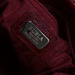 Pre Owned حقيبة هوبو فورلا زارينا جلد نقش تمساح حمراء