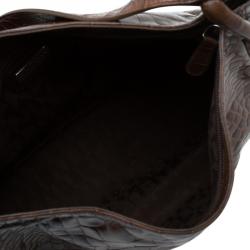 Pre Owned حقيبة فورلا زارينا جلد نقش تمساح بني