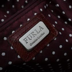 Pre Owned Furla Brown Croc Embossed Leather Pompidou Tote