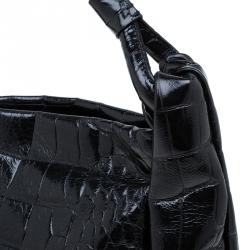 Pre Owned حقيبة فورلا زارينا جلد نقش تمساح أسود